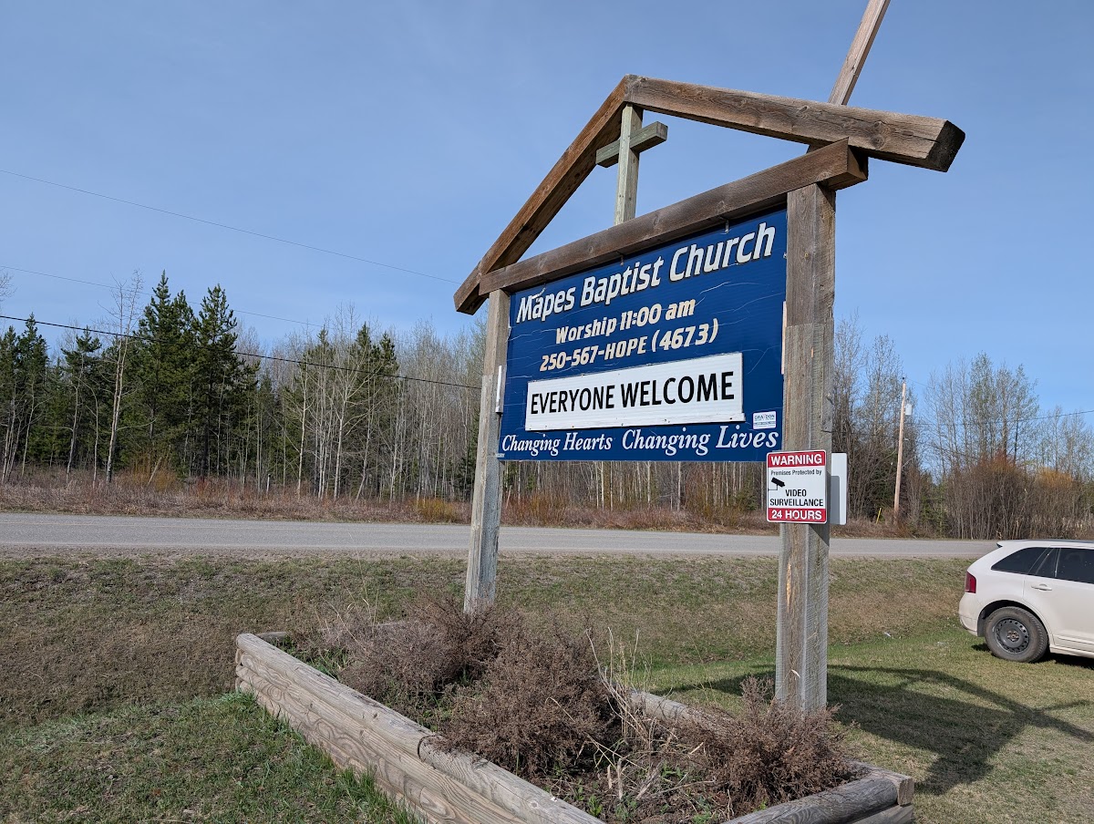 Mapes Baptist Church sign — everyone is welcome